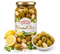 Anjoman Marinated Olive Crete 1L - Lemon & Coriander Pitted Green Mediterranean Olives