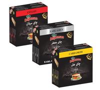 Anjoman Mixed Tea Bags Assortment | 3 Flavors - Ceylon Black Tea, Cardamom Infused Black Tea, Earl Grey with Bergamot | Bundle pack for Tea Lovers