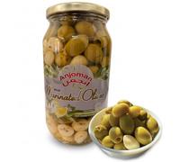 Anjoman Olive Crete Lemon & Coriander Pitted Olives 1L - Fresh Zesty Green Olives, Mediterranean Flavored for Charcuterie Boards & Gourmet Cooking