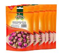 Anjoman Premium Dried Rose Buds | Authentic Persian Culinary Rose Flower Petals for Tea, Baking & Floral Baths | 100% Natural, Edible | 25g (Pack of 6)