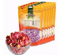 Anjoman Premium Edible Rose Petals | Culinary Grade Dried Flower Garnish for Baking, Desserts, Cocktails & Herbal Tea Infusions | 25g Pack, Pack of 6