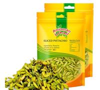 Anjoman Premium Pistachio (Pack of 2 x 60g) Sliced Pistachio Kernels, Healthy & Natural Vitamin B6 Rich Plant Based Protein, High Fibre Ready to Eat Snack with Antioxidants Nuts