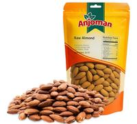 Anjoman Premium Raw Almonds - 180g, Crunchy Whole Almonds, Healthy & Natural Vitamin E Rich Plant Based Protein, Ready to Eat Snack with High Fibre Nuts