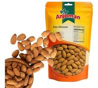 Anjoman Premium Raw Almonds - 360g, Crunchy Whole Almonds, Healthy & Natural Vitamin E Rich Plant Based Protein, Ready to Eat Snack with High Fibre Nuts