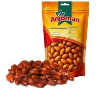 Anjoman Premium Roasted Almonds Nuts Bulk - 180g Tangy Lemon Flavoured Nuts, Plant Based Protein, Gluten Free Healthy Vegan Snacks Group Sharing Pack