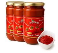 Anjoman Premium Tomato Puree (Pack of 3 x 700g) Natural & Rich Flavoured Smooth Tomato Concentrate for Cooking with No Added Sugar, Salt or Preservative, Low Calories Healthy Paste