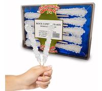 Anjoman Rock Candy Sticks (Natural, Pack of 10 Sticks) White Sugar Crystal, Aromatic Nabat Chobi for Sweetening Beverages, Desserts & Ready to Eat Delicious Snack