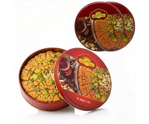 Anjoman Sohan Mohammad - No Sugar Sohan Ghom Gol Sweet | Traditional Saffron Brittle Toffee Without Sugar | Premium Pistachio Sohan | Healthy Dessert - 500g (Pack of 2)