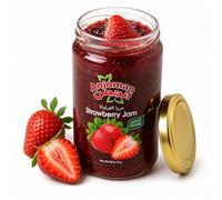 Anjoman Strawberry Jam 300g - Premium Mediterranean Fruit Preserve - Made with Sun-Ripened Strawberries - Vibrant Sweet & Tangy Spread for Breakfast, Toasts & Desserts - 300g Glass Jar