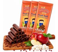 Anjoman Super Sour Dried Fruit Leather Bar 300g (3 x 100g Sheets) Extra Tart Authentic Mediterranean Fruit Leather No Added Sugar, Vegan & Gluten-Free Natural Fruit Roll Ups 40x14cm Sheets Pack of 3