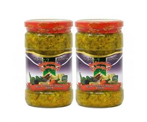 Anjoman Torshi Litteh Mixed Pickles 2 x 680g Jar - Finely Chopped Traditional Persian Sour Vegetable Relish Bulk Pack for Kebabs & Burgers