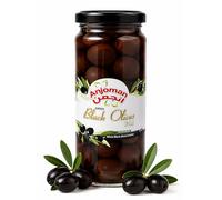 Anjoman Volos Black Whole Olives Jumbo 358ml - Rich Savory Gr lack Olives with Pits, Mediterranean for Gourmet Cooking & Entertaining