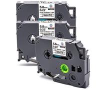 Anjonova 3X Replacement for Brother Heat Shrink Tube Label Tape 5.8mm Hse-211 Hse211, Work with Brother Ptouch PT-E300 PT-E550W PT-D600 PT-H500 PT-P700 PT-P900 PT-P750W, 1.5m Length Black on White