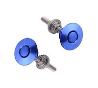 ANJOSHI Quick Release Latch Lock Clip Push Button Bonnet Kit 1.25in/32mm Diameter Universal Aluminum Alloy Quick Latch Lock for Auto Car Bumper License Plate Hood or Various DIY (2 Pack-Blue)