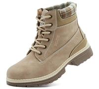 ANJOUFEMME Ladies Walking Hiking Boots Womens Flat Work Ankle Boots Waterproof Trekking Camping Backpacking Outdoor Shoes FNW19-G-FN-UK-BEIGE-6.5
