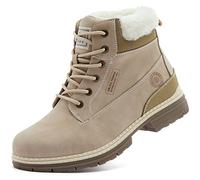 ANJOUFEMME Ladies Walking Hiking Boots Womens Flat Work Ankle Boots Waterproof Trekking Camping Backpacking Outdoor Shoes FNW19-G-FN-UK-Beige-4.5
