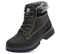 ANJOUFEMME Ladies Walking Hiking Boots Womens Winter Snow Flat Ankle Fur Lined Boots Waterproof Trekking Camping Backpacking Outdoor Shoes FNW19-FN-UK-BLACK-8