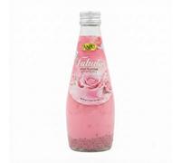 Anju Faluda Rose Flavour Drink with Basil Seeds 290ml Refreshing Rose Falooda Sweet Floral Taste with Sabja Seeds Ready to Drink Pack of 1