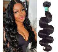 AnJudyReid 12A Human Hair Bundles Body Wave 22 Inch 100% Unprocessed Brazilian Virgin Human Hair Bundles Double Weft Body Wave Natural Black Color