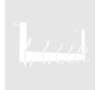 Anjuer Door Hanger with 6 Hooks, Door Hook for Hanging, Clothes Hooks for Bathroom, Hook Rail