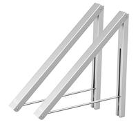 Anjuer Folding Clothes Drying Rack Airer Non-corroding Aluminum Wall Mounted Coat Hanger Rack Space Saving Home Bedroom Storage Suit Hangers Silver 2PCS