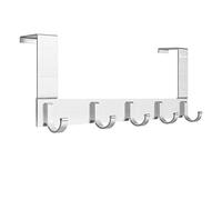 Anjuer Over The Door Hook Organizer Rack, Metal Coat Hanger Door 5 Hooks Hanger