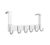 Anjuer Over The Door Towel Rack Hook Holders Organizer, Metal Coat Hanger 6 Hooks Over Door Hanger