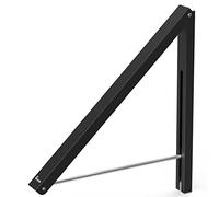 Anjuer Retractable Clothes Rack - Wall Mounted Folding Clothes Hanger Drying Rack for Laundry Room Closet Storage Organization, Aluminum, Easy Installation (Black)