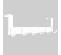 Anjuer Robust Door Hook for Coat, Towel, Bathrobe, 6 Brushed Aluminum Hooks (White)