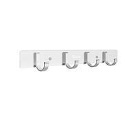 Anjuer Wall Mount Coat Hook, 4 Hooks Aluminum Alloy Coat Hangers Rack Robe Hat Clothes Hook Wall Coat Rack Hooks Silver