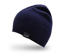 AnJuHoPa Knitted Winter Beanie with Rhinestones Light and Warm Hat Navy