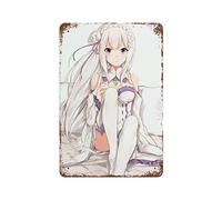 ANJUJU Anime Echidna Re Zero Tin Sign Vintage Metal Pub Club Cafe Bar Home Wall Art Decoration Poster Retro 11.8"x7.9"