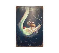 ANJUJU Anime Spirited Away Retro Poster Metal Tin Sign Chic Art Retro Iron Painting Bar People Cave Cafe Family Garage Wall Decoration 11.8"x7.9"