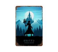 ANJUJU Poseido Record of Ragnarok Retro Poster Metal Tin Sign Chic Art Retro Iron Painting Bar People Cave Cafe Family Garage Wall Decoration 11.8"x7.9"