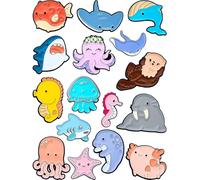 Anjulery 16 Pcs Ocean Enamel Pins for Backpacks - Unique Cute Sea Creature Lapel Pins for Jackets & Hats - Gift for Friends & Collectors, No Size, Metal, no gemstone