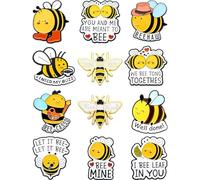 Anjulery Bee Enamel Pins Set of 12 - Cute Metal Lapel Pins for Backpacks, Jackets, Hats & More - Collectible Bee-Themed Accessories - Unique Gift for Bee Lovers & Pin Collectors, No Size, Metal, no