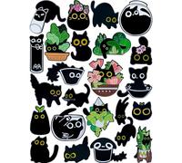 Anjulery Black Cat Enamel Pins - Cute Quirky Lapel Pins for Jackets, Backpacks and Hats - Gift for Friends Collectors (24 Pack), No Size, Metal, No Gemstone