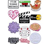 Anjulery Motivational Enamel Pins Set - 12-Pack Metal Mental Health and Self-Love Lapel Pins with Positive Affirmations - Collectible Accessories for Backpacks, Jackets, Gifts and Personal Expression