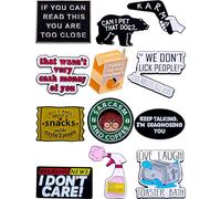 Anjulery Sarcastic Enamel Pins Set - Funny & Dark Humor Pins for Backpacks, Jackets, Gifts, Office Use - Collectible Metal Lapel Pins for Adults, Meme Fans & Sarcasm Lovers - 12-Pack, No Size, Metal