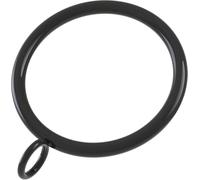 ANJUU 48 Pack Curtain Rings, 1.5 Inch Metal Curtain Drape Sliding Eyelet Rings-Hanging Rings for Curtains and Rods, Fits Up to 1 1/4-Inch Rod, Black(Clips Not Included)