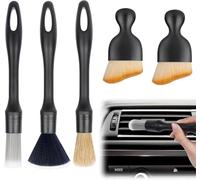 AnJWen 5pcs Car Cleaning Brush Set, Ultra Soft Hair Car Dust Sweeping Soft Bristle Brush, Microfiber Car Interior Brush for VW Polo 2014-2018