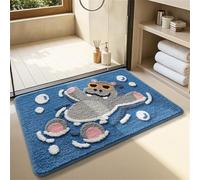 Ankah Animal Bath Mat, Cute Cartoon Bathroom Rug, Comfort Rug, Extra Absorbent Soft, Quickly Dry, Machine Washable Bath Rug Carpet for Toilet Bathtub Kitchen, 15.8" x 23.6", Hippo