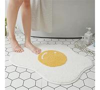 Ankah Bath Mat Cute Rug Non Slip for Bathroom, Absorbent, Extra Soft, Adorable Design, 22" x 30", Poached Eggs