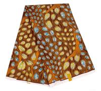 Ankara Polyester African Wax Print Fabric Featuring Bold Prints Pattern Soft Material for DIY Sewing Traditional Wedding Dresses and Patchwork Quilting(FP6547)