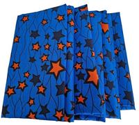Ankara Wax Print African Fabric Suitable for Dressmaking, Acessories, Home Decor Project, Ankara Star Design, Fabric Material Measures 274cm x 115cm (Blue)