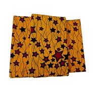 Ankara Wax Print African Fabric Suitable for Dressmaking, Acessories, Home Decor Project, Ankara Star Design, Fabric Material Measures 274cm x 115cm (Yellow)