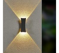 ANKBOY Black Outdoor Wall Light Aluminium Up Down Outside Wall Lamp IP65 Waterproof Garden Lights 3000K Warm White Outdoor Lighting for Living Room Bedroom Hallway Porch Patio (Black)