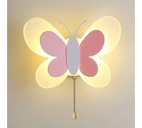 ANKBOY LED Wall Lamp Modern Butterfly Lights Indoor Wall Lights Night Light Tricolor Dimmable Cartoon Wall Sconces 14W with Cable Switch for Girl Bedroom Baby Kids Gift Home Room Decoration Lighting