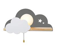 ANKBOY LED Wall Lamp with Pull Switch, Modern Cloud Design Wall Light Indoor E27 Wall Sconces, Cloud Shaped Night Lights Indoor Decorative Lighting for Kids Bedroom Bedside, Children Room, Gray