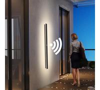 ANKBOY LED Wall Light with Motion Detector Long Wall Sconce Outdoor LED Outdoor Lighting IP65 Weatherproof Exterior Wall Lamps for Villa Stairs Garage, Black 4000K Natural White,120CM